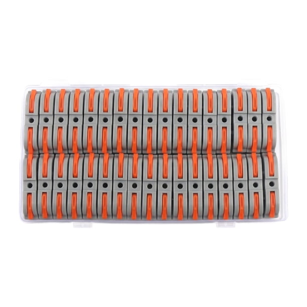 Kit de conexión de cables con palanca de 34x, conector rápido de inserción a presión, aislado, profesional, para empalme de cables eléctricos. Naranja