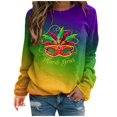 thumbnail image 2 of Yuwull Womens Mardi Gras Shirt Stripe Tuesday Tee Shirt New Orleans Carnival Party Long Sleeve Shirts Top, 2 of 5