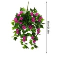 thumbnail image 3 of Twfbrm Artificial Hanging Flowers, 25.6" Realistic Morning Glory with Green Leaves, UV Resistant Look Real Faux Silk Petunias Flowers Garland Spring Decorations for Porch Wedding Party, 3 of 9