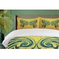 thumbnail image 4 of Ambesonne Tattoo Duvet Cover Sets, Tribe Design Butterfly, 2-Queen, Blue and Yellow, 4 of 7