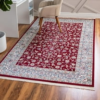 Unique Loom Narenj Collection Area Rug - Leeds (7' 10" x 10' Rectangle Burgundy/Beige)