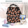 thumbnail image 4 of Defioc Brown Football On Black for Baby Diaper Bag Backpack - Baby Bag for Boys & Girls - Diaper Backpack - Large Travel Diaper Bags- Baby Registry Search & Shower Gifts, 4 of 5