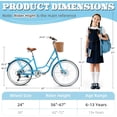 thumbnail image 2 of 24 inch Beach Cruiser Bike for Women, Akaber 7 Speed Womens Commuter Bicycle with Rattan Basket, Lightweight Adults Bikes, Blue, 2 of 9