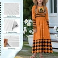 thumbnail image 6 of DISNIMO Halloween Orange Long Sleeve Dress for Kids Dresses for Girls 5-6 Long Sleeve Girls Dress with Pockets Kids Swing Dress Long Sleeve for Kids Midi Dress Fall Crew Neck Dress, 6 of 7