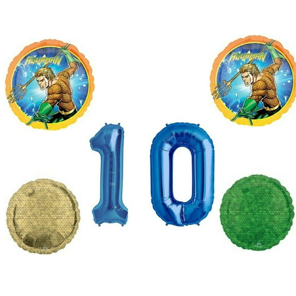 Aquaman 10th Birthday Party balloons Decorations Supplies