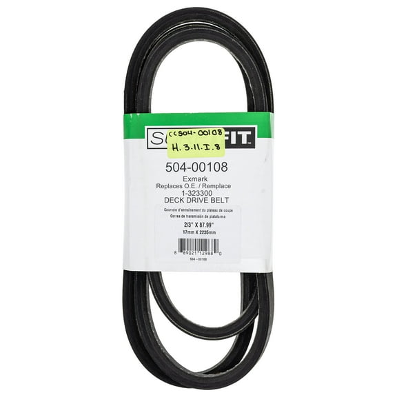 SureFit 504-00108 Mower Deck Drive Belt Fits Exmark 1-323300 1-543224