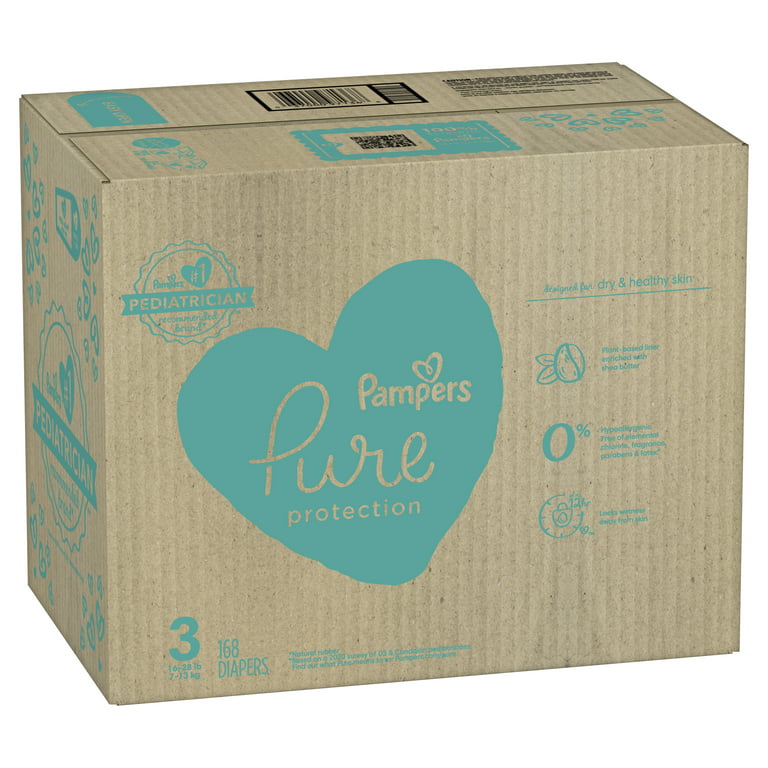Pampers Pure Protection Diapers - Size 2, 120 Count, Hypoallergenic Premium  Disposable Baby Diapers