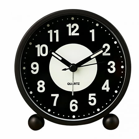 DESIGNICE Glow-In-The-Dark Non-Ticking Alarm Clock for Bedroom Decor,Bedroom Clock