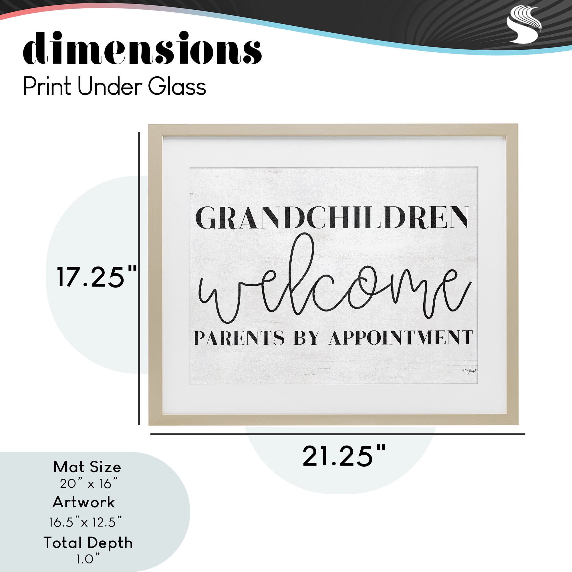 Stupell Industries Grandchildren Welcome Parents by Appointment Birch Framed Print Under Glass, design by Jaxn Blvd.
