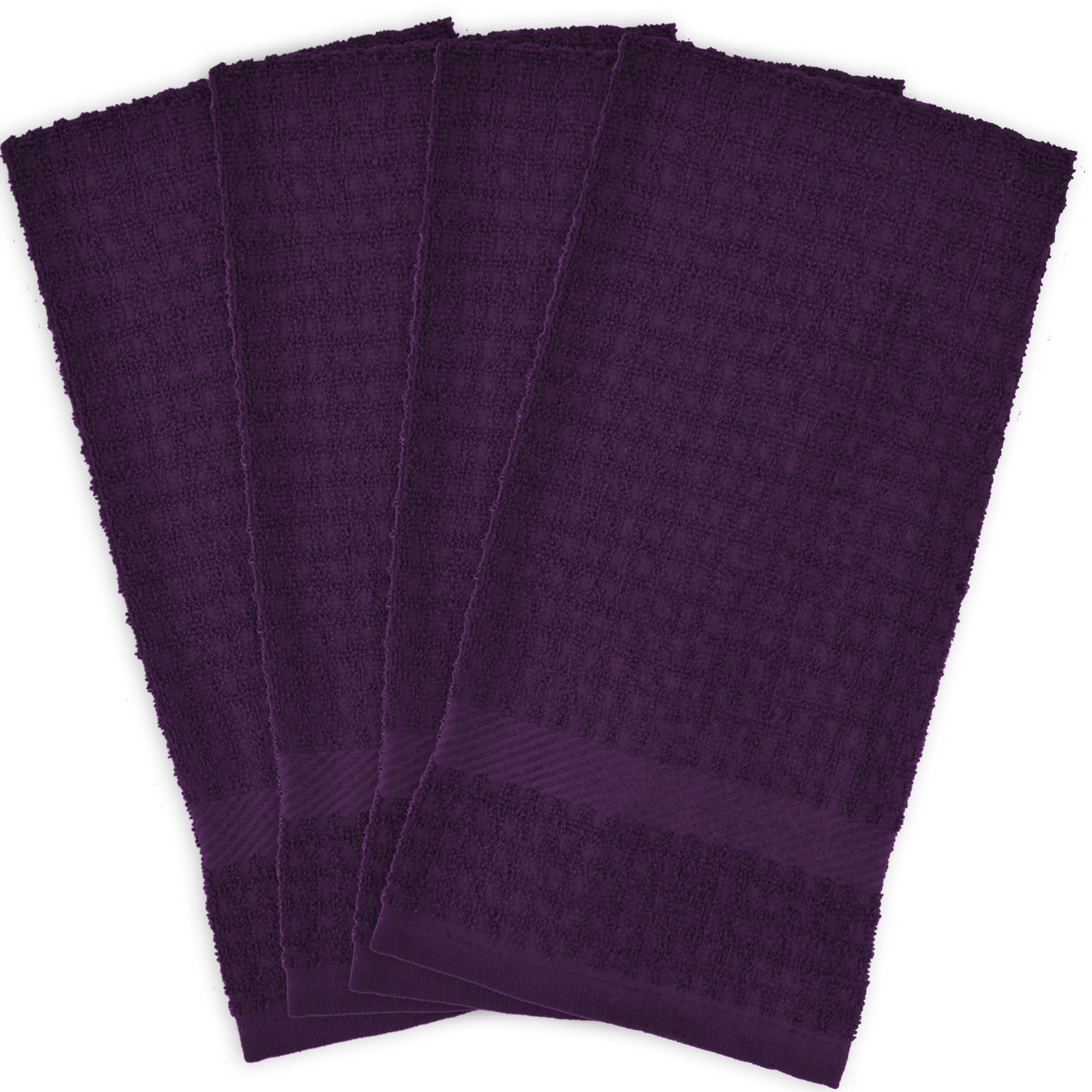 4Piece Purple Traditional Dish Towels 26"