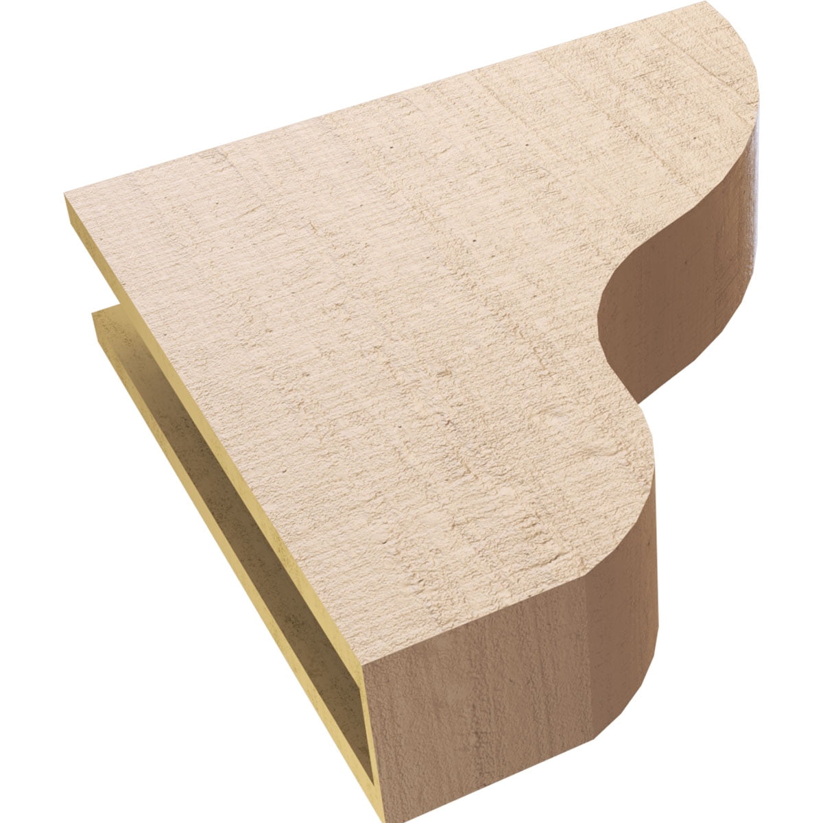 5"W x 20"D x 20"H Thin Greensboro Rough Cedar Woodgrain TimberThane Corbel, Primed Tan