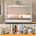 thumbnail image 6 of VECELO Twin Over Twin Bunk Beds with Trundle Bed, Metal 3 Twin Size Bed Frame for Adults and Dorm, 2 Side Ladders and Safety Guard Rail, No Box Spring Need, White, 6 of 10