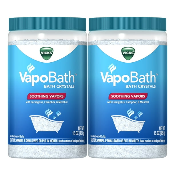 Vicks VapoBATH Bath Crystals, 2 Pack, 15 oz Soothing Bath Soaking
