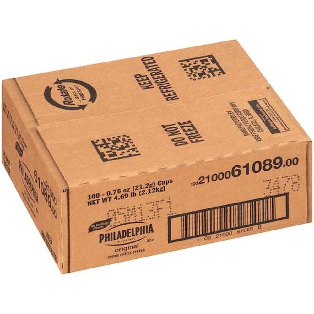 Philadelphia Original Cream Cheese Cup, 3/4 Ounce -- 100 per case.