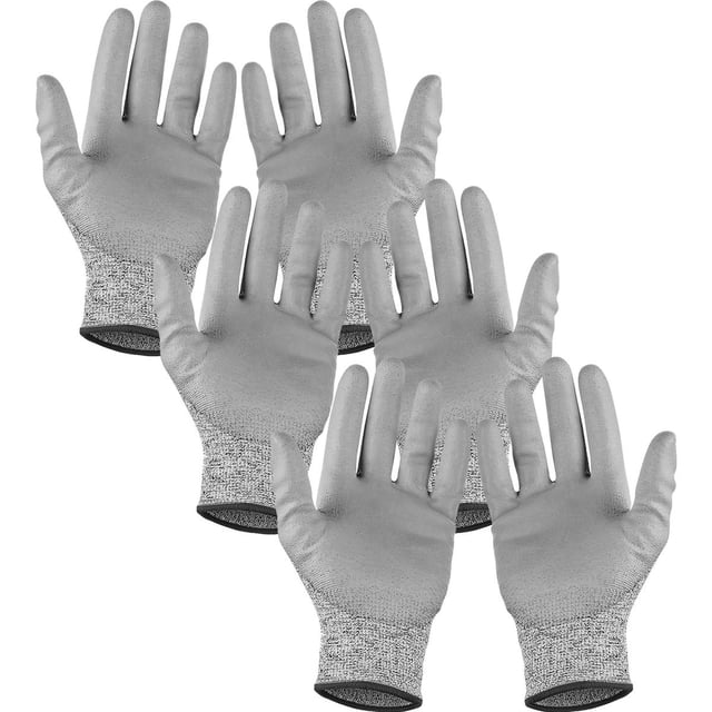 Guantes Industriales VentDepot GlovesGray 3 Pares M 140mm x 235mm HPPE Poliuretano CE EN388 Nivel 5 MXGGY-008