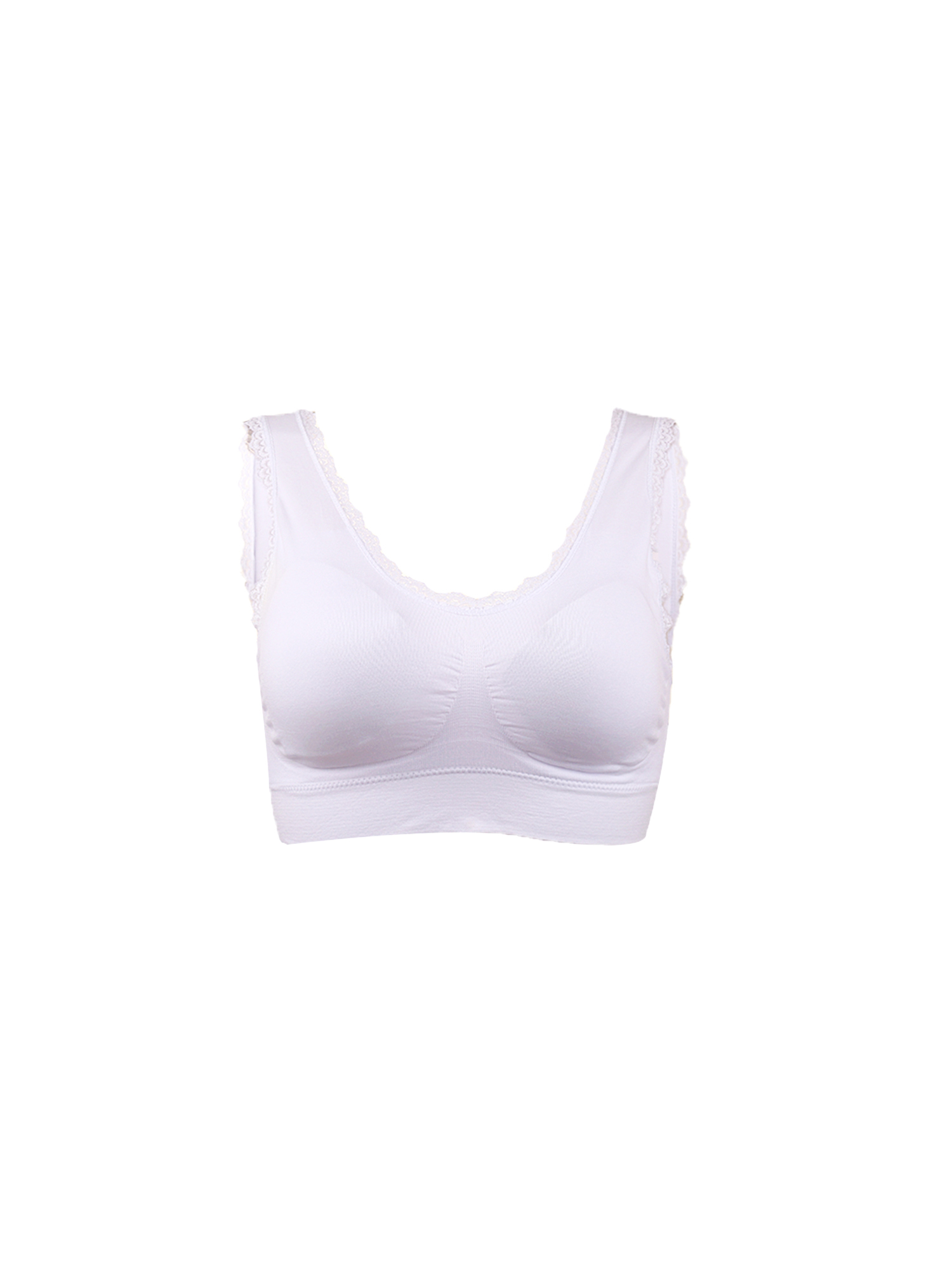 Allegra K Women's Removable Pads Seamless Wirefree Sleep Vest Tops Bra