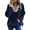 Navy Blue, variant on Shine Up Patchwork Sweatshirts for Women V Neck Long Sleeve Shirts Casual Pullover Tops