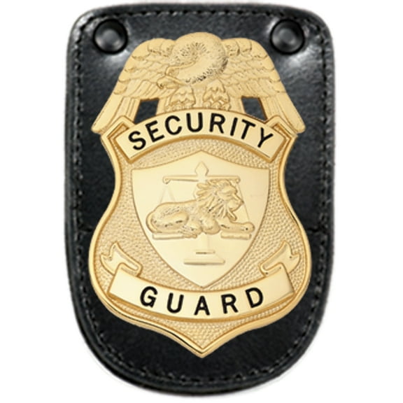 Hero's Pride Universal U-Shape Badge Holder – Leather with Clip & Chain, 3"x4-1/4"