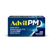 Advil Pm Pain Reliever / Nighttime Sleep Aid Caplet, 200Mg Ibuprofen & 38Mg Diphenhydramine (200 Ct.)