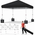 thumbnail image 5 of Qinaqin 10 x Pop Up Outdoor Canopy Tent | One Button Push Setup 3 Ajustable cm de Alturaeights Comes con Portátil Roller Bag 4 Anchoeight Bags 8 Stakes & Guy Ropes (Black), 5 of 5