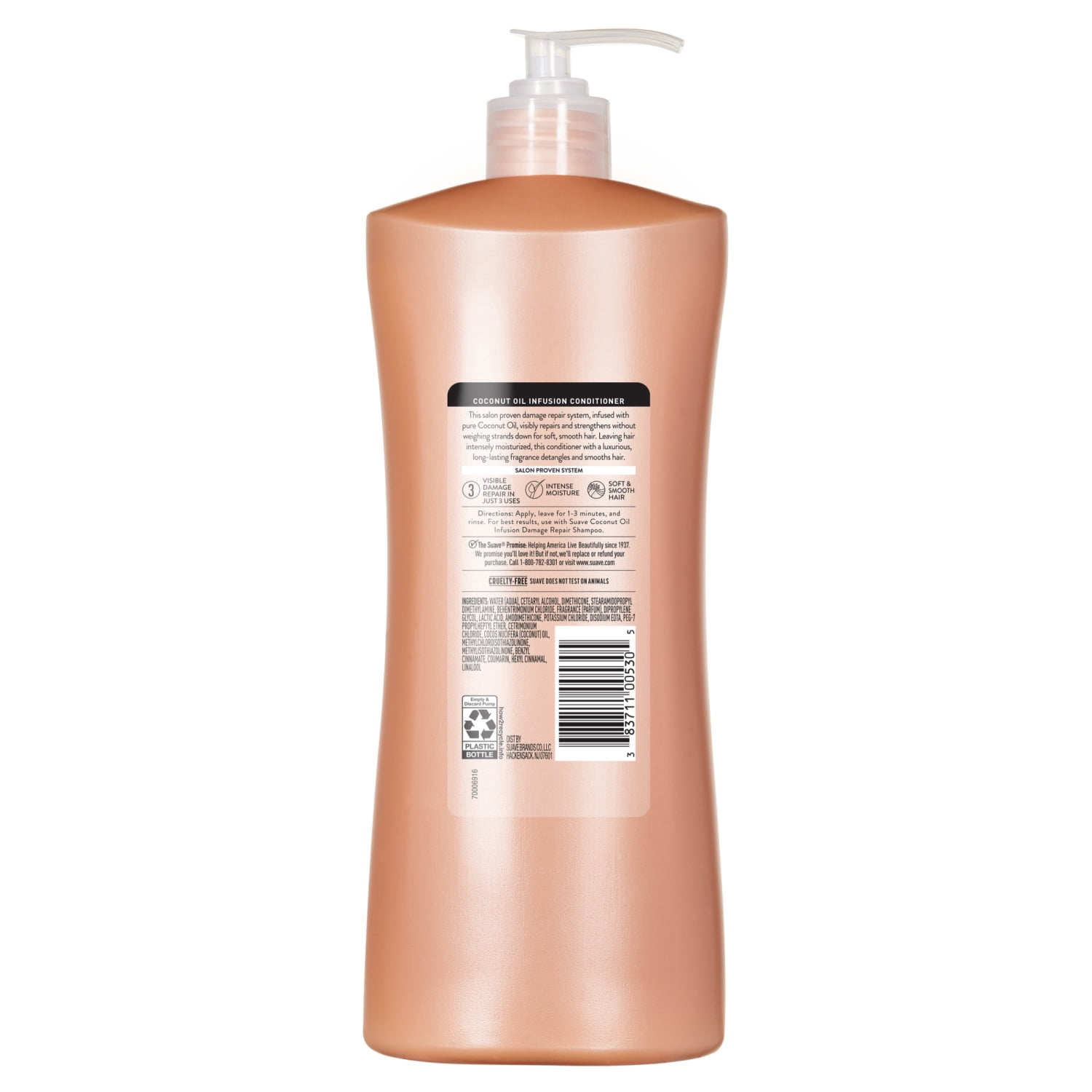 (4 pack) Suave Coconut Oil Infusion Conditioner for Damaged Hair, Over-Processed, Color-Treated Hair, Restores Softness and Shine, 28 fl oz