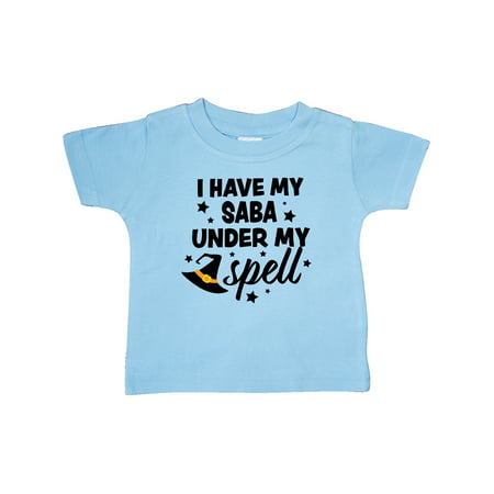 

Inktastic I Have My Saba Under My Spell with Cute Witch Hat Gift Baby Boy or Baby Girl T-Shirt