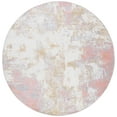 thumbnail image 2 of SAFAVIEH Bayside Everard Abstract Polyester Machine Washable Area Rug, Ivory/Gray Pink, 6'7" x 6'7" Round, 2 of 13