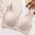 thumbnail image 4 of HVOBTTY Women's Wireless Push Up Bra Plus Size Front Closure Embossed Lightweight Breathable Comfortable Daily Bra Gray, 36/80AB, 4 of 4