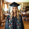 thumbnail image 6 of Xecao Colorful Flowers Print Graduation Shawl Stole Honor Stole Adult 72" Academic Commencements, 6 of 7