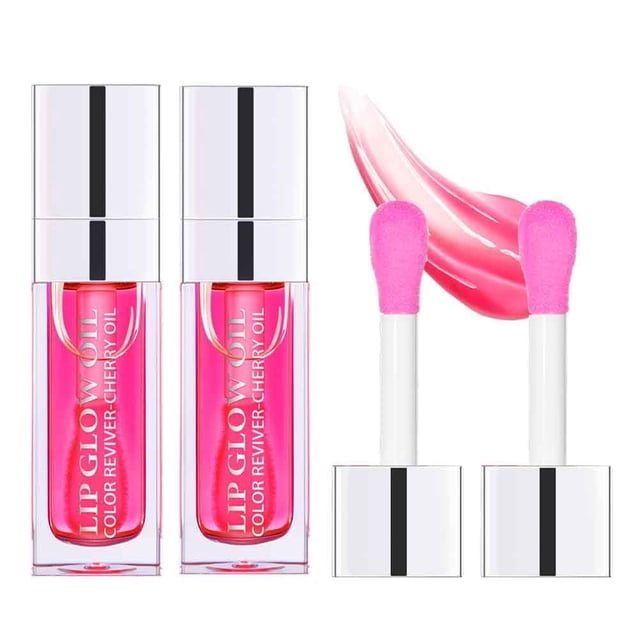 Aceite hidratante para brillo de labios, aceite para labios voluminizador, bálsamo labial teñido, cuidado de labios, aceite labial transparente, brillo labial hidratante, no pegajoso, aceite labial de
