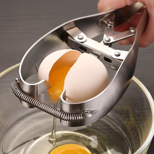 Abridor de cáscaras, galleta de huevos, acero inoxidable, cortador de cáscaras, separador de huevos, herramienta de cocina creativa para cocinar fácilmente 1PCS/A Sincero Electrónica
