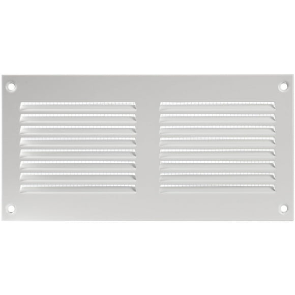 Ozo Brothers 8" x 4" White Metal Air Cover Grille - Wall, Ceiling & Exterior Vent Cover with Built-in Pest Guard Screen