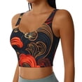 thumbnail image 2 of Rateoe Fiery Floral Pattern Print Womens' Sports Bras Scoop Neck Sports Vest- Padded U Back Seamless High Impact Support-X-Large, 2 of 8