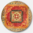 thumbnail image 1 of Designart « Collage de Carreaux Orange Marocain II » Art Mural Rond en Métal Style Ferme, 1 of 3