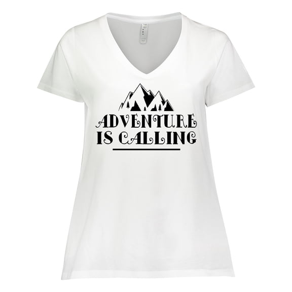 Inktastic Adventure Is Calling Camping Hiking Women's Plus Size V-Neck T-Shirt