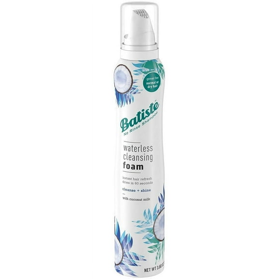 Batiste Waterless Cleansing Foam Cleanse   Shine with Coconut Milk, 3.6 OZ(4pack)