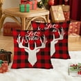 thumbnail image 5 of Moocorvic Christmas Linen Plaid Throw Pillow Covers 18x18, for Couch Sofa Home Farmhouse Decoration, 5 of 7