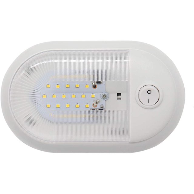 RV Boat 12V - 24V DC 24 LED Luz interior 4000- 4500K Blanco 280LM Lámpara de techo para yate Camper Trailer Van esquí esquí Gafas de esquí