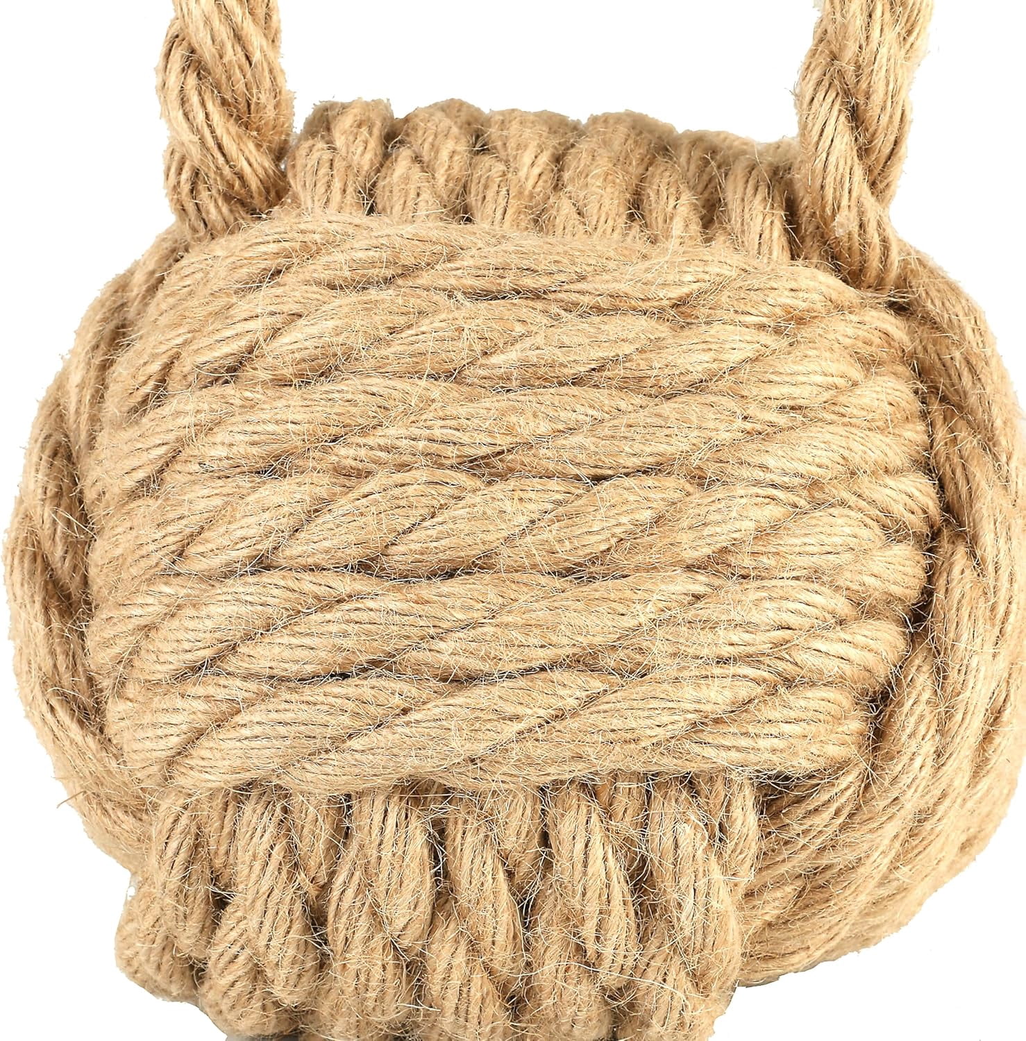 JJEAN-Nautical Rope Knot Decorative Cotton Door Stop, Natural