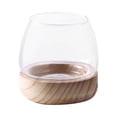 thumbnail image 2 of Macetero de cristal pequeño con soporte de madera Soledad, 2 of 10