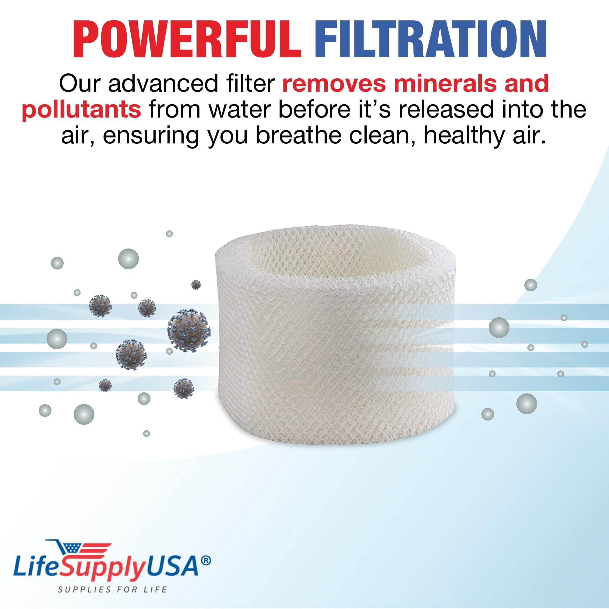 Filter E Humidifier Filter Replacement Wick Compatible with Honeywell Quietcare HCM-6009, HCM-6011i, HCM-6012i, HCM-6013i, HC-14, HW-14 by LifeSupplyUSA (3-Pack)
