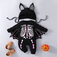 thumbnail image 2 of Ruyang Baby Girls Boys Skeleton Jumpsuit with Wings New Born Halloween Outfit Cute Hat First Birthday Outfits Cute Onesie, 2 of 5