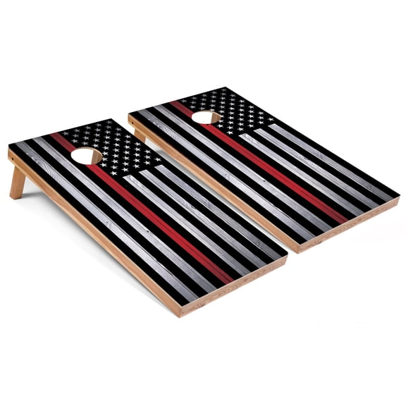 Skip's Garage | USA Thin Red Line Cornhole Boards | Includes (2) Boards, (8) Bags & Optional Accessories