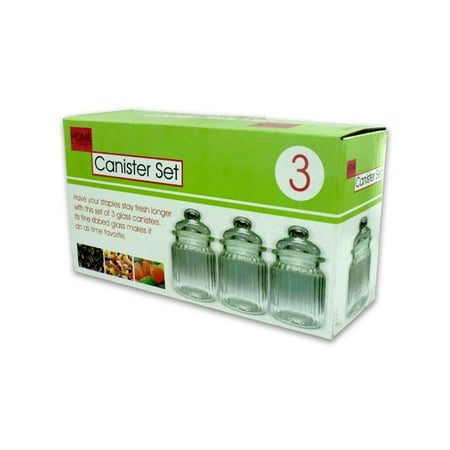 Clear Glass Canister Set (Pack Of 3)