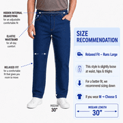 Turtle Bay New York Mens Comfort Fit Casual Elastic Waist Pull on Jeans in Denim (Plus Sizes)