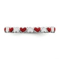 thumbnail image 4 of 925 Sterling Silver Stackable Expressions Red & White Enamel Heart Ring Size: 6; for Adults and Teens; for Women and Men, 4 of 5