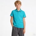 thumbnail image 2 of Kogui Youth Golf Shirt Boys Polo Shirts Short Sleeve School Uniform Golf Shirts Lightweight Stretch Cozy Lapel Button Athletic Casual Tops Size 7-8 (Sky Blue,7-8 Years), 2 of 7