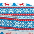 thumbnail image 3 of Christmas Pouf Cover with Zipper, Traditional Folkloric Knit Style Image Holiday Seasonal Design Celebration Theme, Soft Decorative Fabric Unstuffed Case, 30" W X 17.3" L, Red Blue, by Ambesonne, 3 of 5