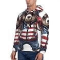 thumbnail image 3 of Fotbe Men's Hoodie with Patriotic Boxing Bear Art Pattern - Kangaroo Pocket Pullover Hooded Sweatshirt, Perfect for Daily Wear, Travel, and Home-Small, 3 of 7