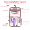 thumbnail image 7 of Clear Toiletry Bag Hanging Toiletry Organizer Travel Bag with Sturdy Hook & Band Cosmetic Makeup Bag for Women Girls, Rose Gold, 7 of 7